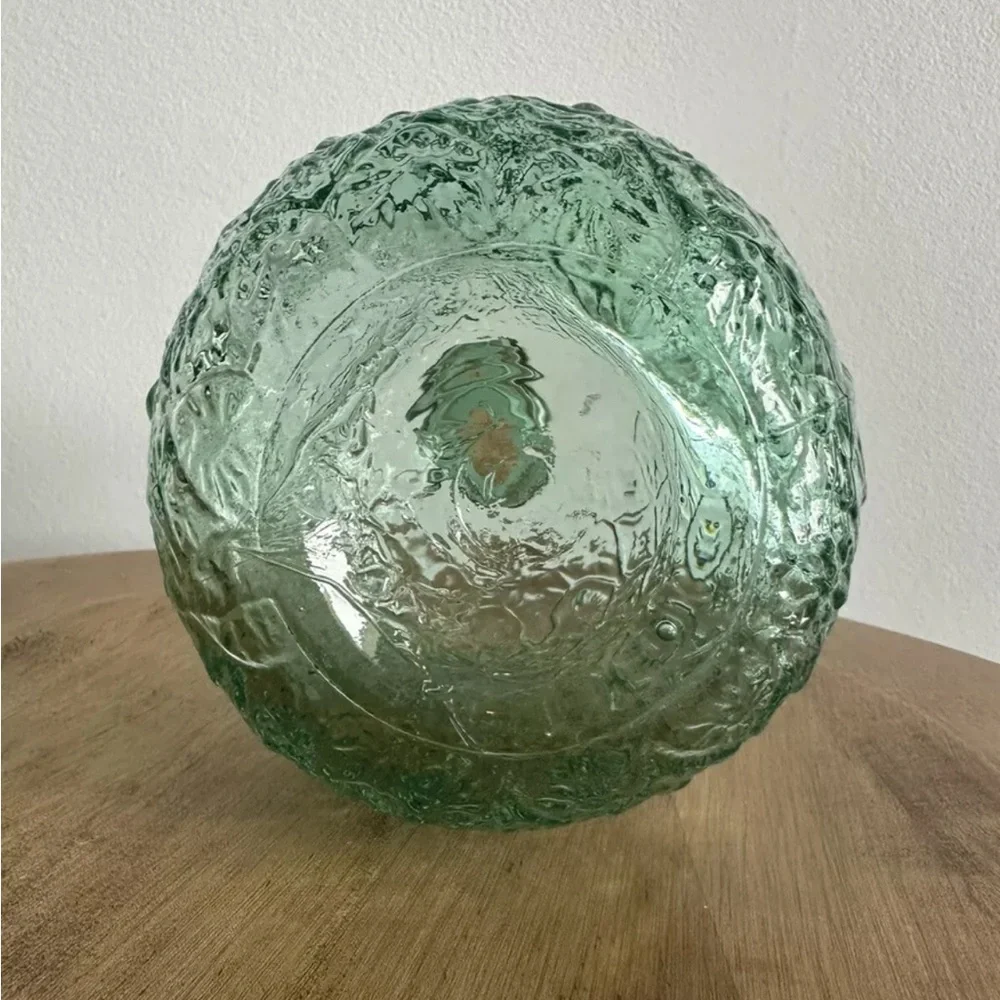 Green Decanter Glass Jar With Cork Stopper Storage Jar Vase Apothecary 3DPattern - Picture 2 of 4